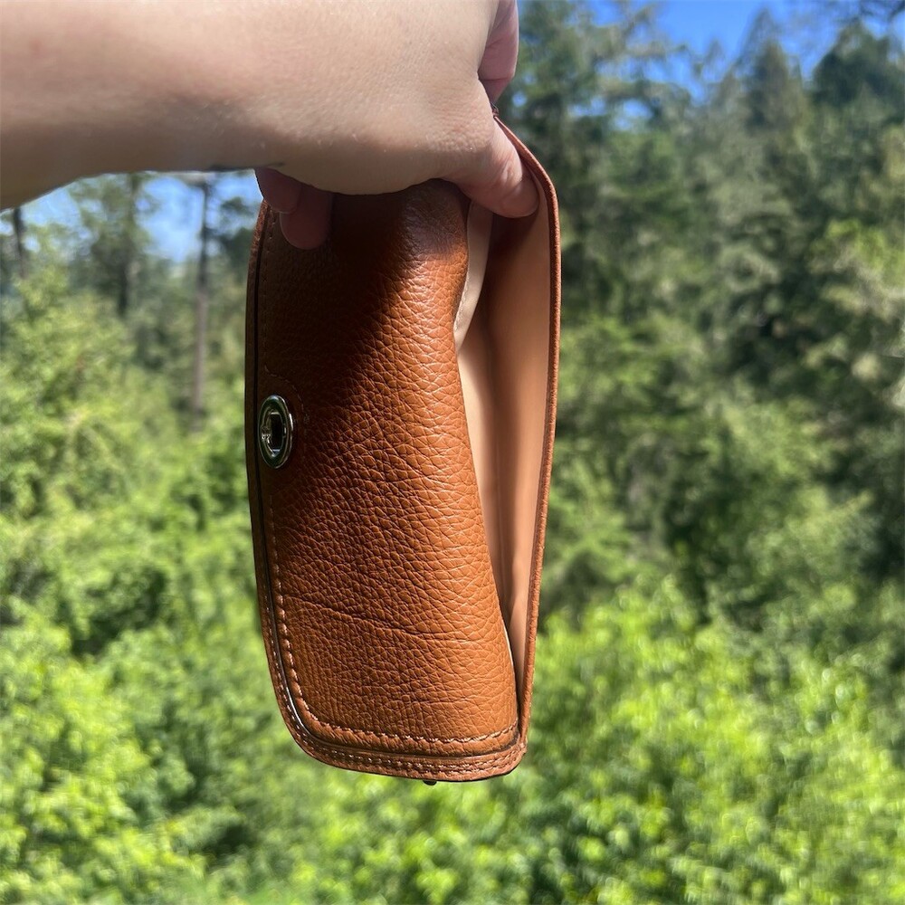 COACH VINTAGE Brown Pebble Leather Wallet w Turn-Lock and Silver Hardware - Picture 8 of 14
